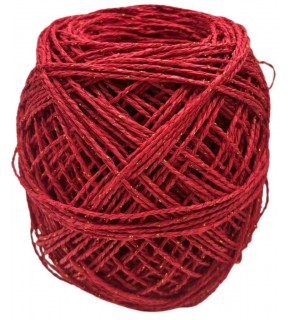 Çanta Aksesuar 100 Gr Sarılmış Kağıt İp Kırmızı Simli