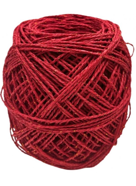 Çanta Aksesuar 100 Gr Sarılmış Kağıt İp Kırmızı Simli