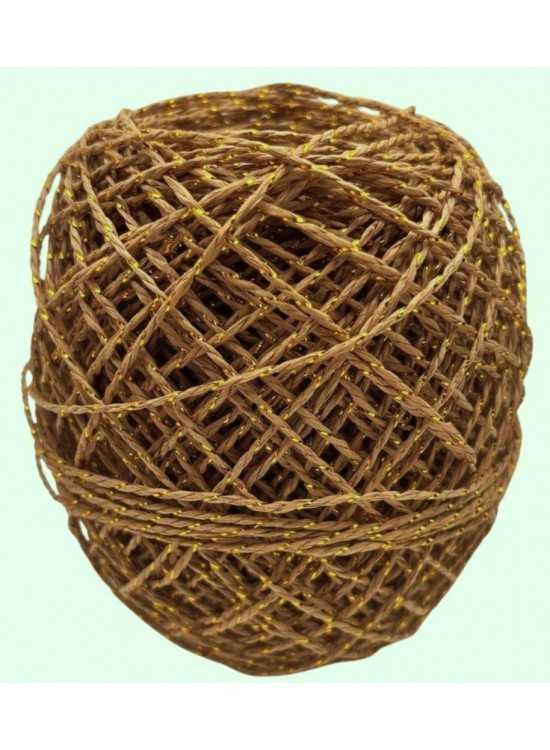 Çanta Aksesuar 100 Gr Sarılmış Kağıt İp Koyu Hasır Renk Simli