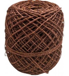 Çanta Aksesuar 100 Gr Sarılmış Kağıt İp Koyu Kahve Simli