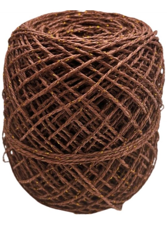 Çanta Aksesuar 100 Gr Sarılmış Kağıt İp Koyu Kahve Simli