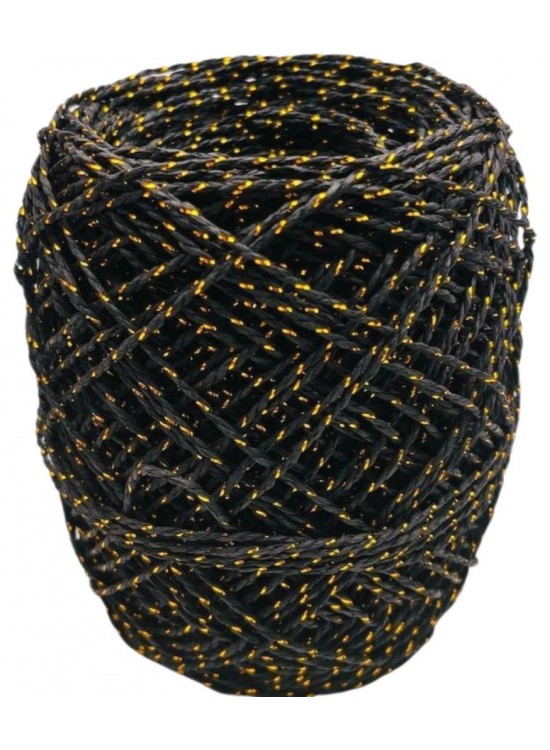 Çanta Aksesuar 100 Gr Sarılmış Kağıt İp Siyah Simli