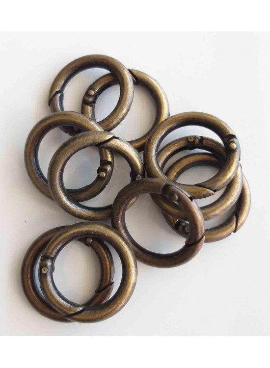 Çanta Aksesuar 10Lu 2.5 Cm Antik Renk Yaylı Halka Örgü Çanta İçin Çanta Aksesuar 10Lu 2.5 Cm Antik Renk Yaylı Halka Örgü Çanta İçin