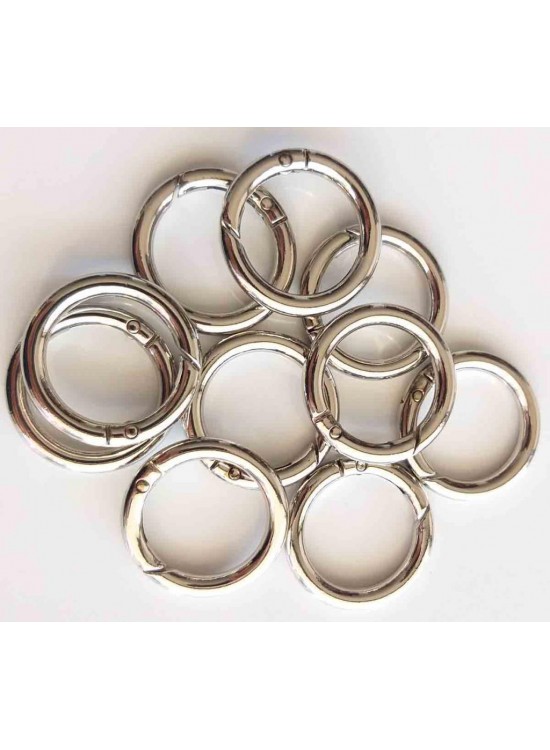 Çanta Aksesuar 10Lu 2.5 Cm Gümüş Renk Yaylı Halka Örgü Çanta İçin