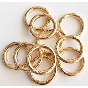 Çanta Aksesuar 10Lu 2.5 Cm Light Gold Renk Yaylı Halka Örgü Çanta İçin