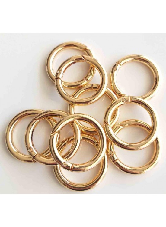 Çanta Aksesuar 10Lu 2.5 Cm Light Gold Renk Yaylı Halka Örgü Çanta İçin