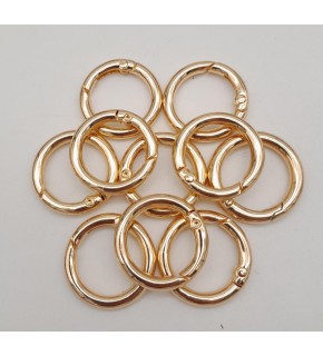 Çanta Aksesuar 10Lu 2 Cm Light Gold Renk Yaylı Halka Örgü Çanta İçin