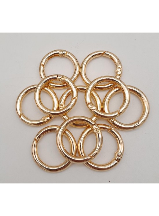 Çanta Aksesuar 10Lu 2 Cm Light Gold Renk Yaylı Halka Örgü Çanta İçin