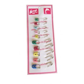 Çanta Aksesuar 10Lu Kart Renkli Çengelli İğne