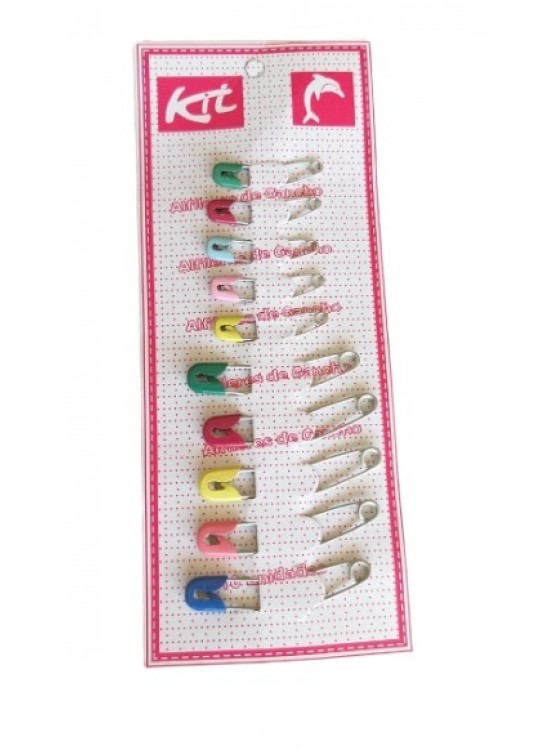 Çanta Aksesuar 10Lu Kart Renkli Çengelli İğne