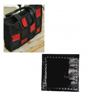 Çanta Aksesuar 10x10 cm Kare Rugan Deri Siyah Renk 1 Adet
