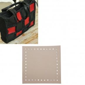Çanta Aksesuar 10x10 cm Kare Suni Deri Bej Renk 1 Adet