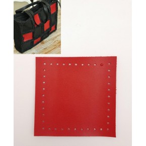 Çanta Aksesuar 10x10 cm Kare Suni Deri Kırmızı Renk 1 Adet