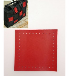 Çanta Aksesuar 10x10 cm Kare Suni Deri Kırmızı Renk 1 Adet