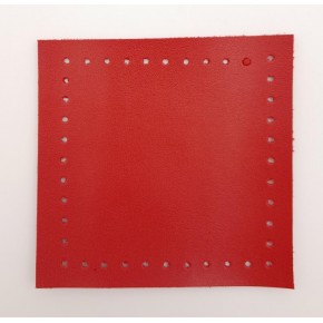 Çanta Aksesuar 10x10 cm Kare Suni Deri Kırmızı Renk 1 Adet