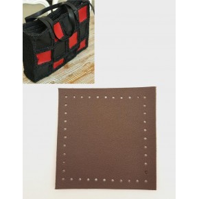 Çanta Aksesuar 10x10 cm Kare Suni Deri Koyu Kahverengi 1 Adet