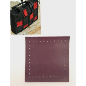 Çanta Aksesuar 10x10 cm Kare Suni Deri Mor Renk 1 Adet