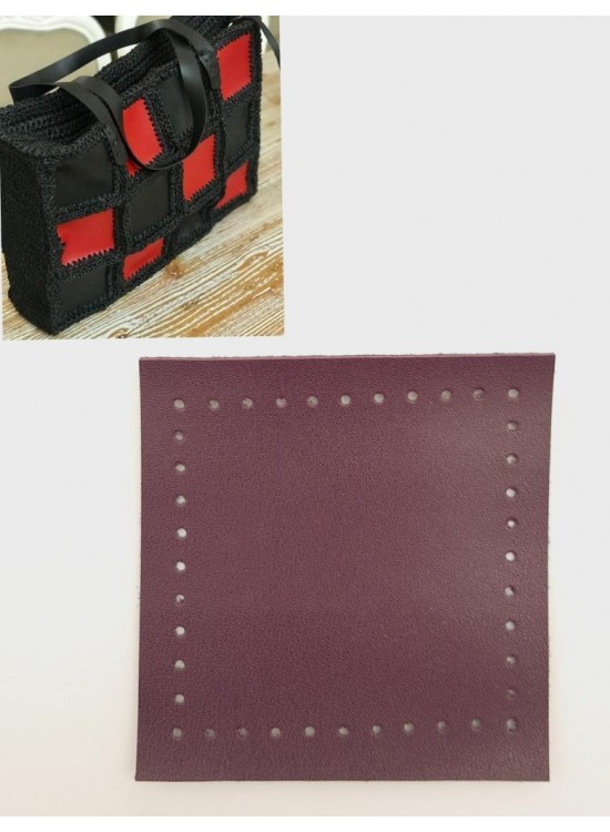 Çanta Aksesuar 10x10 cm Kare Suni Deri Mor Renk 1 Adet