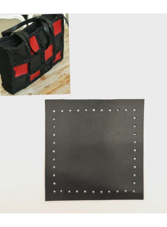 Çanta Aksesuar 10x10 cm Kare Suni Deri Siyah Renk 1 Adet