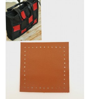 Çanta Aksesuar 10x10 cm Kare Suni Deri Taba Renk 1 Adet