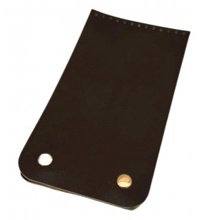 Çanta Aksesuar 11x19 cm Gerçek Deri Çift Mıknatıslı Koyu Kahve Renk Çanta Kapağı Light Gold Metalli