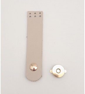 Çanta Aksesuar 11x2.3 cm Bej Gerçek Deri Düz Çanta Kapağı Light Gold Metalli