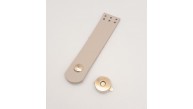 Çanta Aksesuar 11x2.3 cm Bej Gerçek Deri Düz Çanta Kapağı Light Gold Metalli