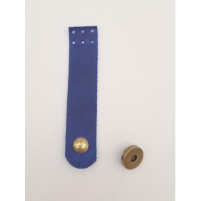 Çanta Aksesuar 11x2.3 cm Crazy Oil Saks Mavi Gerçek Deri Düz Çanta Kapağı Antik Metalli