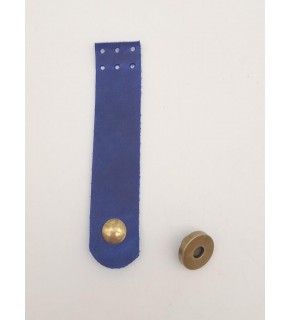 Çanta Aksesuar 11x2.3 cm Crazy Oil Saks Mavi Gerçek Deri Düz Çanta Kapağı Antik Metalli