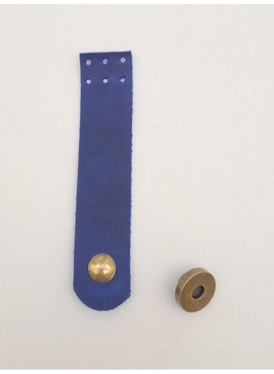 Çanta Aksesuar 11x2.3 cm Crazy Oil Saks Mavi Gerçek Deri Düz Çanta Kapağı Antik Metalli