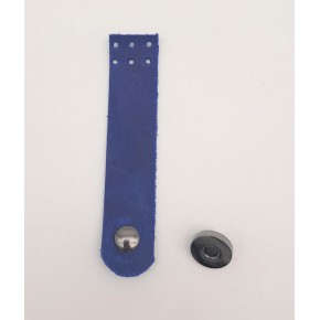 Çanta Aksesuar 11x2.3 cm Crazy Oil Saks Mavi Gerçek Deri Düz Çanta Kapağı Füme Metalli