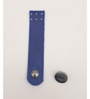 Çanta Aksesuar 11x2.3 cm Crazy Oil Saks Mavi Gerçek Deri Düz Çanta Kapağı Füme Metalli