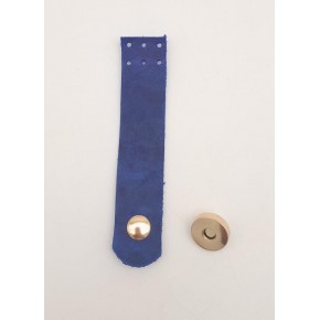 Çanta Aksesuar 11x2.3 cm Crazy Oil Saks Mavi Gerçek Deri Düz Çanta Kapağı Light Gold Metalli