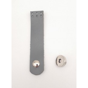 Çanta Aksesuar 11x2.3 cm Gri Gerçek Deri Düz Çanta Kapağı Gümüş Metalli