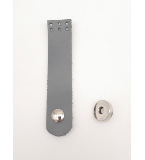 Çanta Aksesuar 11x2.3 cm Gri Gerçek Deri Düz Çanta Kapağı Gümüş Metalli