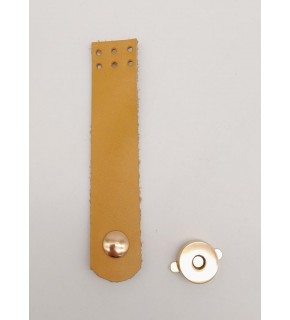 Çanta Aksesuar 11x2.3 cm Hardal Gerçek Deri Düz Çanta Kapağı Light Gold Metalli