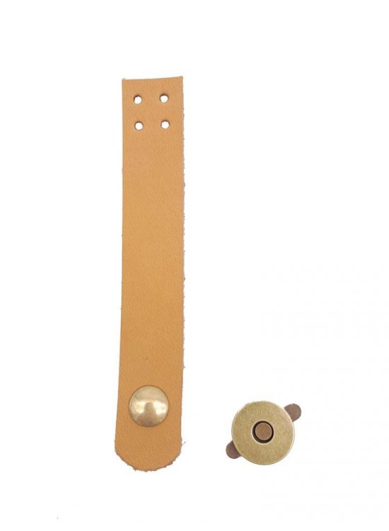 Çanta Aksesuar 11x2 cm Açık Taba Gerçek Deri Düz Çanta Kapağı Antik Metalli