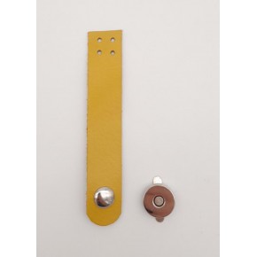 Çanta Aksesuar 11x2 cm Limon Küfü Renk Gerçek Deri Düz Çanta Kapağı Gümüş Metalli