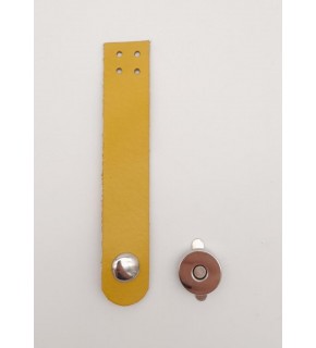 Çanta Aksesuar 11x2 cm Limon Küfü Renk Gerçek Deri Düz Çanta Kapağı Gümüş Metalli