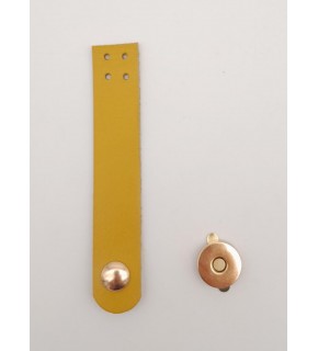 Çanta Aksesuar 11x2 cm Limon Küfü Renk Gerçek Deri Düz Çanta Kapağı Light Gold Metalli