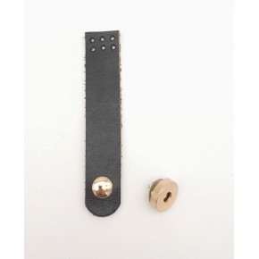 Çanta Aksesuar 11x2 cm Siyah Gerçek Deri Düz Çanta Kapağı Light Gold Metalli