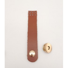 Çanta Aksesuar 11x2 cm Taba Gerçek Deri Düz Çanta Kapağı Light Gold Metalli