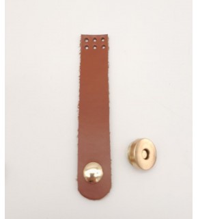 Çanta Aksesuar 11x2 cm Taba Gerçek Deri Düz Çanta Kapağı Light Gold Metalli