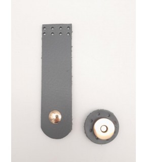 Çanta Aksesuar 11x3 cm Gri Gerçek Deri Düz Çanta Kapağı Light Gold Metalli