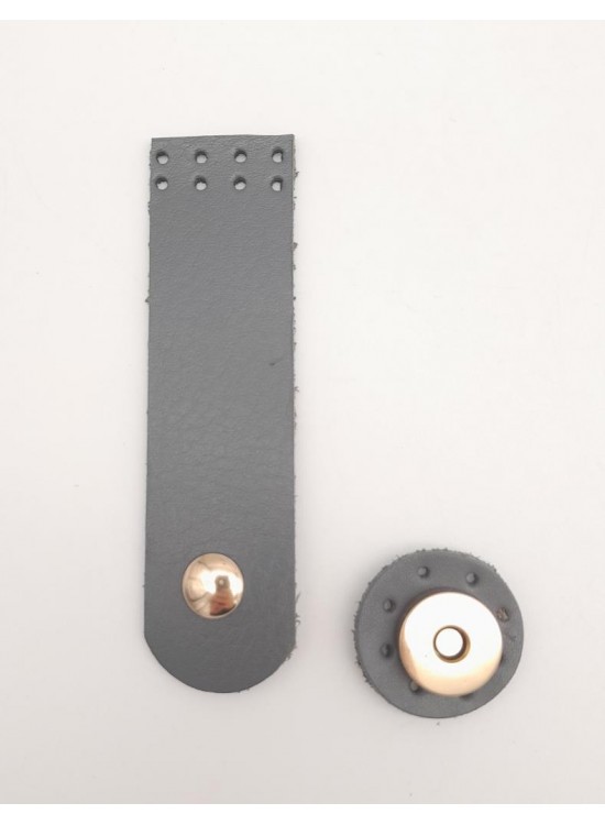 Çanta Aksesuar 11x3 cm Gri Gerçek Deri Düz Çanta Kapağı Light Gold Metalli