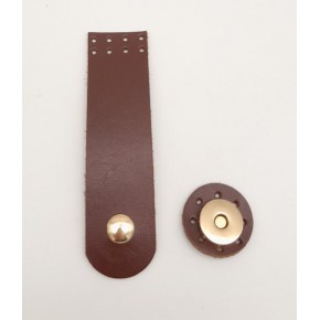 Çanta Aksesuar 11x3 cm Kızıl Kahve Gerçek Deri Düz Çanta Kapağı Light Gold Metalli