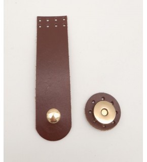 Çanta Aksesuar 11x3 cm Kızıl Kahve Gerçek Deri Düz Çanta Kapağı Light Gold Metalli