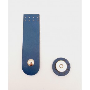 Çanta Aksesuar 11x3 cm Lacivert Gerçek Deri Düz Çanta Kapağı Light Gold Metalli