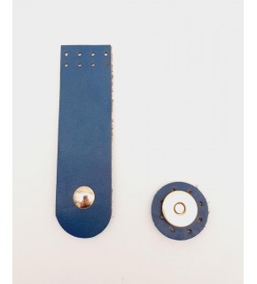 Çanta Aksesuar 11x3 cm Lacivert Gerçek Deri Düz Çanta Kapağı Light Gold Metalli