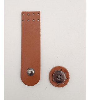 Çanta Aksesuar 11x3 cm Taba Gerçek Deri Düz Çanta Kapağı Füme Metalli